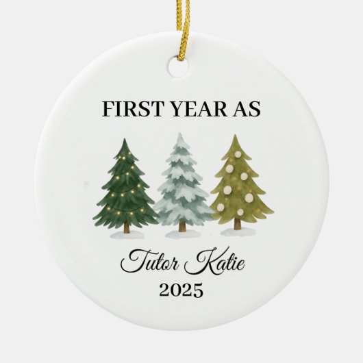 Erstes Jahr als Tutor, Tutor-Schmuck Keramik Ornament (Vorne)