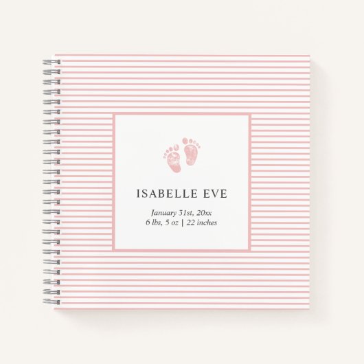 Erstes Jahr Baby Memory Book Personalisiert Baby B Notizblock (Vorderseite)