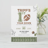 Erstes Jahr | Boy Football Einladung zum Geburtsta (Stehend Vorderseite)