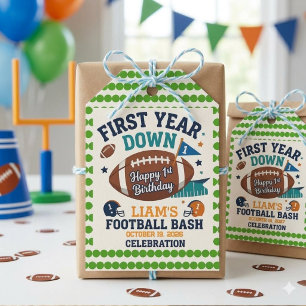 Erstes Jahr Down Football 1. Geburtstag  Geschenkanhänger
