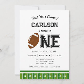 Erstes Jahr | Football Boy Erster Geburtstag Einladung