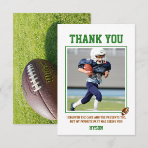 Erstes Jahr   Fußball 1. Geburtstag Party Dankeskarte