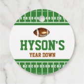 Erstes Jahr | Fußball 1. Geburtstag Party Geschenkanhänger (Rückseite)