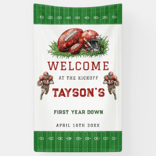 Erstes Jahr Fußball Foto 1. Geburtstag Party Banner