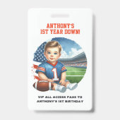 Erstes Jahr Fußball Geburtstag VIP Pass Ausweis (Vorderseite)
