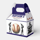 Erstes Jahr im Baseball 1. Geburtstag Party Geschenkschachtel (Rückseite)