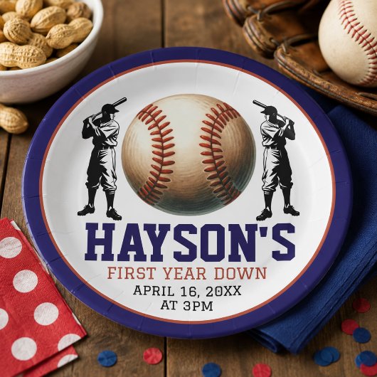 Erstes Jahr im Baseball 1. Geburtstag Party Pappteller