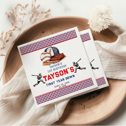 Erstes Jahr im Baseball 1. Geburtstag Party Serviette