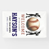 Erstes Jahr im Baseball 1. Geburtstag Willkommen Banner (Horizontal)