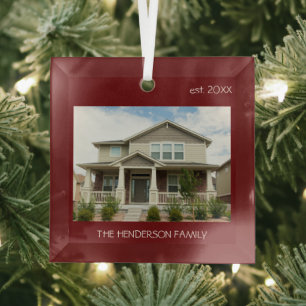 Erstes Jahr Zuhause Foto Modern Rot Ornament Aus Glas