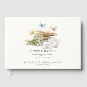 Erstes Kapitel Set Tee Schmetterling Brautparty Gästebuch (Vorderseite)