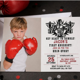 Erstes Knockout Boxing Foto Geburtstag Einladung