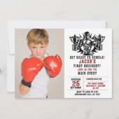 Erstes Knockout Boxing Foto Geburtstag Einladung (Vorderseite)