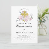 Erstes Kommunalrosa Bläsergoldkreuz Einladung (Stehend Vorderseite)