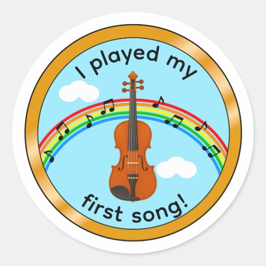 Erstes Lied Violin Medal Sticker (Vorderseite)
