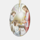 Erstes Mädchen der heiligen Kommunion Keramik Ornament (Links)