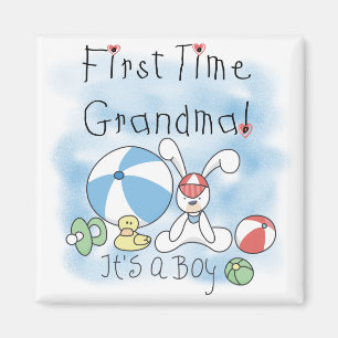 Erstes Mal-Großmutter der Jungen-T-Shirts und der Magnet
