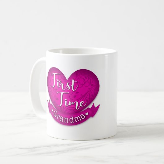 Erstes Mal-Großmutter-Tasse - Rosa Kaffeetasse (Vorderseite Links)
