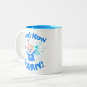 Erstes Mal-Mama der Baby-Jungen-Kaffee-Tasse Zweifarbige Tasse (Vorderseite Links)