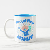Erstes Mal-Mama der Baby-Jungen-Kaffee-Tasse Zweifarbige Tasse (Links)