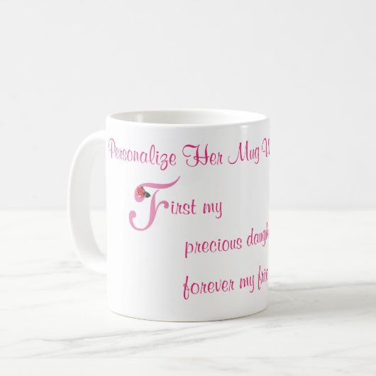 Erstes Mein-Wertvolles Tochter-Englisch Kaffeetasse (Vorderseite Links)