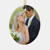 Erstes Monogramm des Paares Weihnachtsder Keramik Ornament (Rechts)