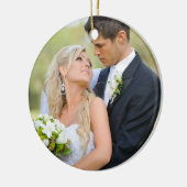 Erstes Monogramm des Paares Weihnachtsder Keramik Ornament (Links)