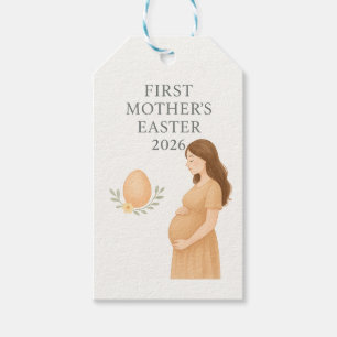 Erstes Mutter-Ostern – Sanfte Schwangerschaftsillu Geschenkanhänger