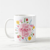 Erstes Muttertags-Foto-Blumen-Tassengeschenk Kaffeetasse (Links)