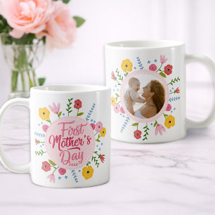 Erstes Muttertags-Foto-Blumen-Tassengeschenk Kaffeetasse
