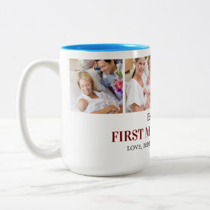 Erstes Muttertags-Fotocollage-Geschenk für Mama zu Zweifarbige Tasse