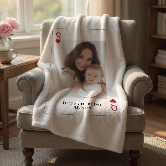 Erstes Muttertags-Personalized-Foto Fleecedecke