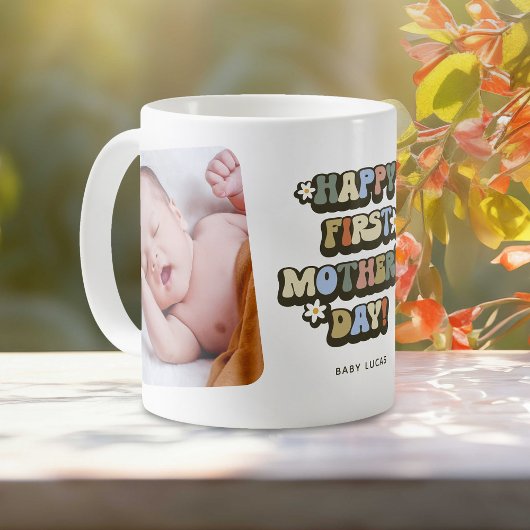 Erstes Muttertags-Retro-Foto Kaffeetasse
