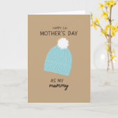 Erstes Muttertags-Strickmütze-Karten Karte (Gelbe Blume)
