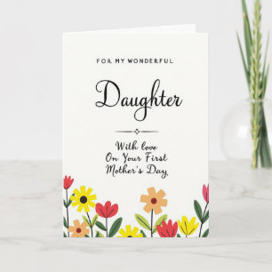 Erstes Muttertags-Tochter-Karten-Florales Design Karte