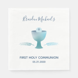 Erstes Party der Heiligen Kommunion - Abendessen i Serviette