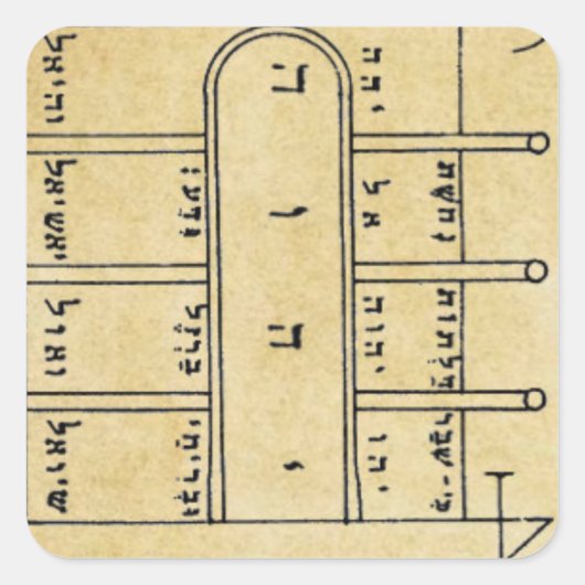 Erstes Pentagramm des Mondes Quadratischer Aufkleber (Vorderseite)