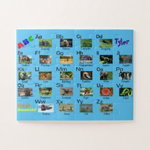 Erstes Puzzle für Kinder - ABC exotischer Tiere