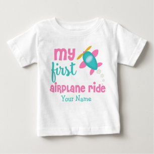 Erstes Reise-Flugzeug personalisiert Baby T-shirt