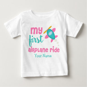 Erstes Reise-Flugzeug personalisiert Baby T-shirt