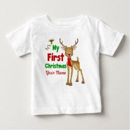 Erstes Ren des Babys Weihnachts Baby T-shirt