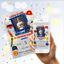 Erstes Responder Foto Einladung zum Geburtstag