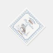 Erstes Rodeo 1. Geburtstag Blau Western Serviette (Ecke)