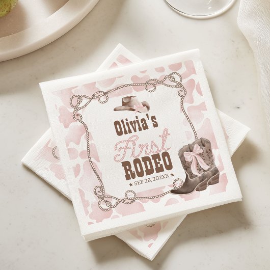 Erstes Rodeo 1. Geburtstag Dusty Pink Serviette