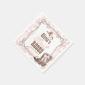 Erstes Rodeo 1. Geburtstag Dusty Pink Serviette (Ecke)
