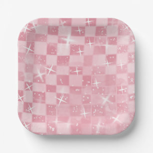 Erstes Rodeo 1. Geburtstag Pink Boho Disco Muster Pappteller