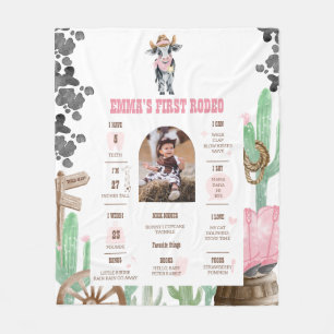 Erstes Rodeo Baby Kuh Wilder Westen Meilenstein Sc Fleecedecke
