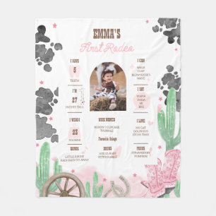 Erstes Rodeo Boho Wild West Meilenstein-Schild  Fleecedecke