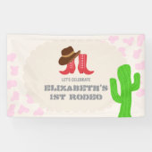 Erstes Rodeo Mädchen 1. Geburtstag Banner (Horizontal)