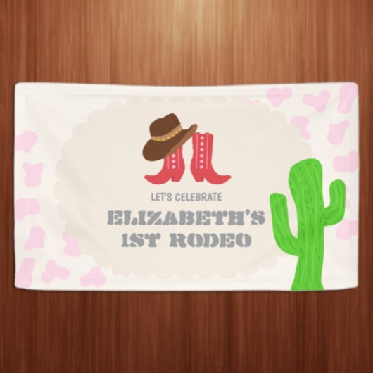 Erstes Rodeo Mädchen 1. Geburtstag Banner